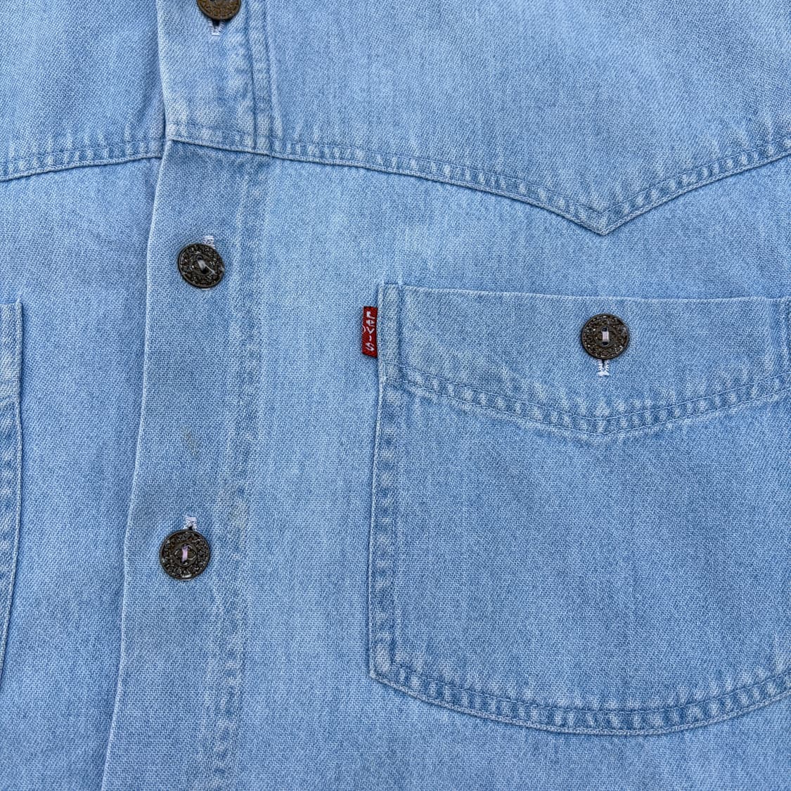 리바이스 빈티지 클래식 웨스턴 데님 반팔셔츠 XL 상품이미지5