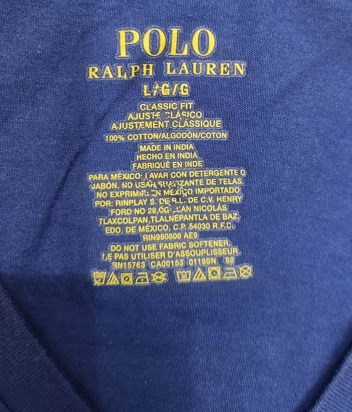 폴로 랄프로렌 V넥 반팔 티셔츠 L 상품이미지4