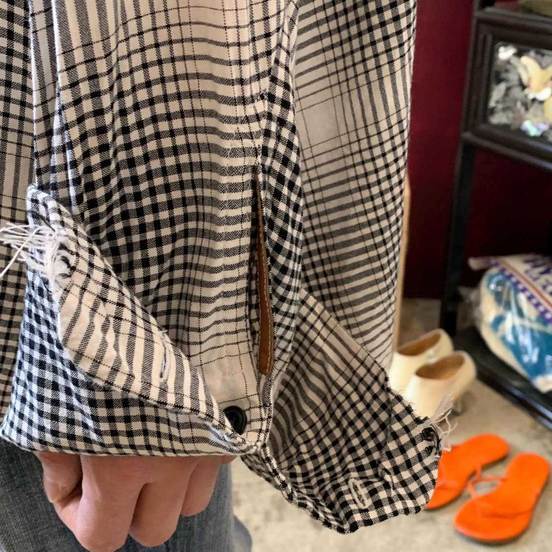 SUNSEA (선씨) 데미지 체크 셔츠 상품이미지9