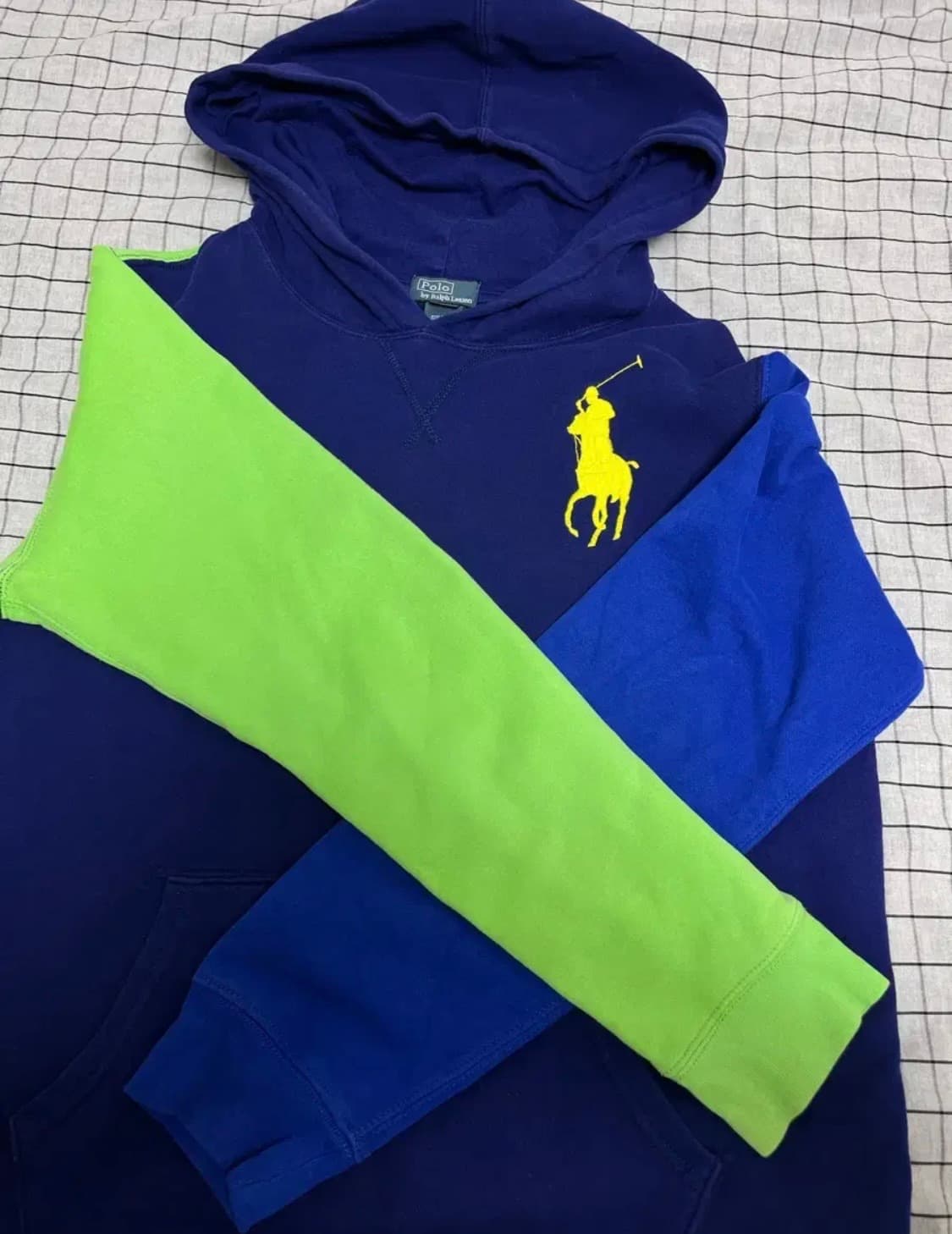 폴로 빅포니 컬러블록 배색 후드티 상품이미지2