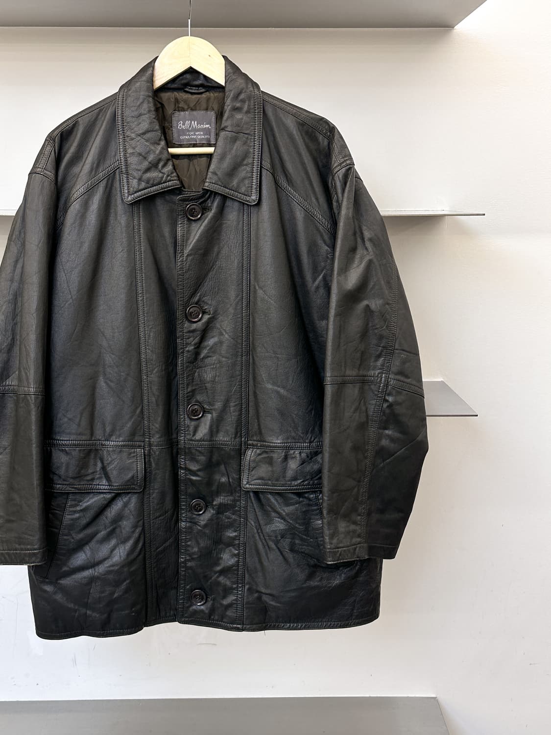 벨 맥심 90’s 카우하이드 레더 카 코트 상품이미지2