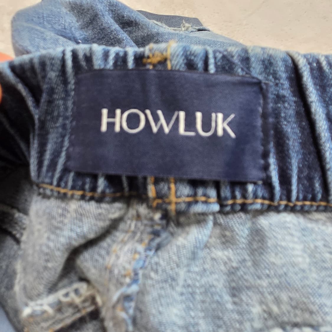 (L)여성 하우룩 밴딩 찢청 데님 팬츠 상품이미지6