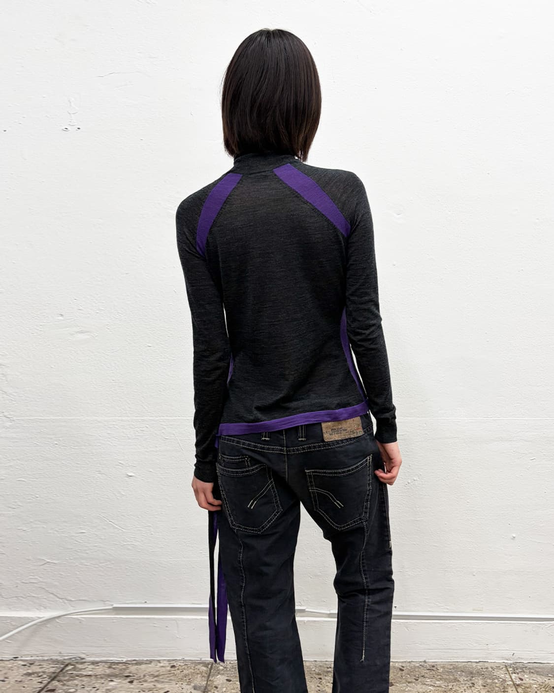 휴고 보스 헴-타이 파이핑 디테일 터틀넥 니트 상품이미지2