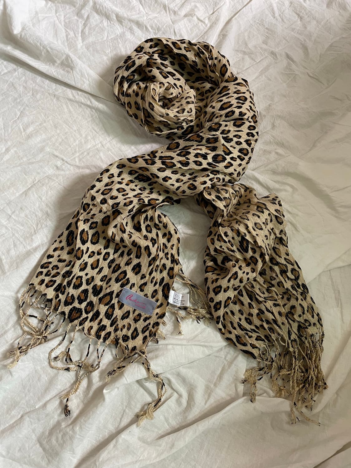 y2k 레오파드 글리터 머플러 상품이미지2