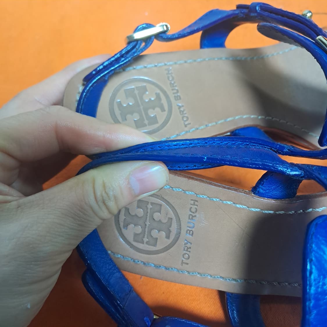 토리버치 블루 웨지 샌들 6.5 약235 상품이미지5