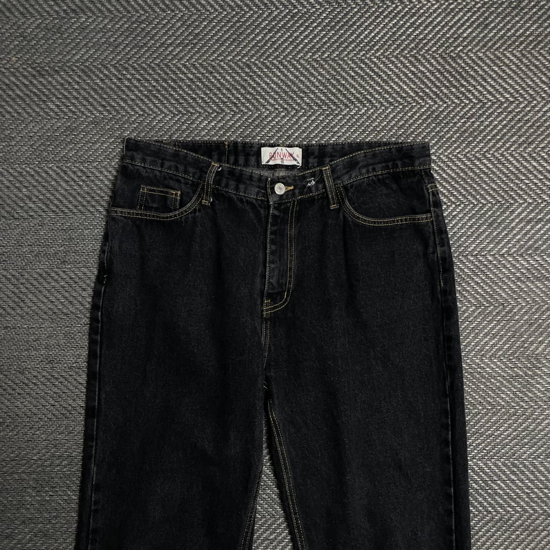 런웨이 빈티지 흑청 와이드 데님 스트레이트 팬츠o 5143 상품이미지3