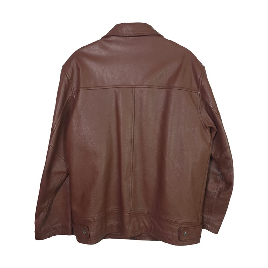 Silk 빈티지 레드브라운 헤비웨이트 소가죽 트러커 자켓 XL 상품이미지2