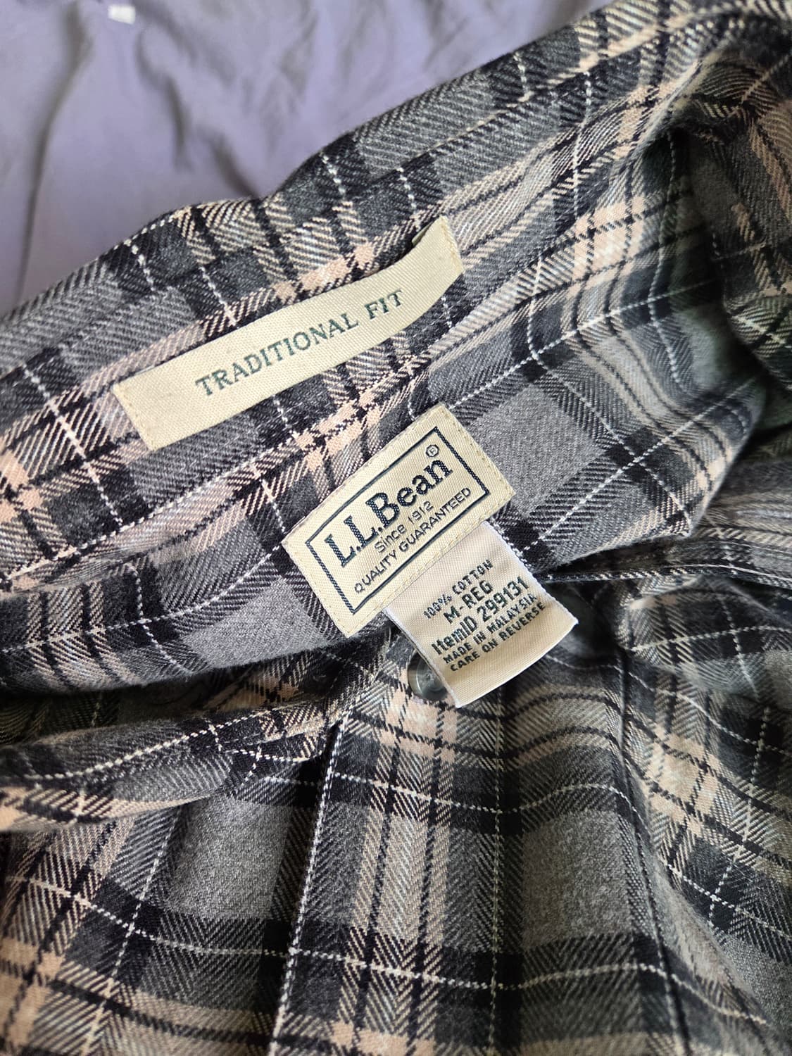 엘엘빈 플란넬 체크 셔츠 M 105 상품이미지5