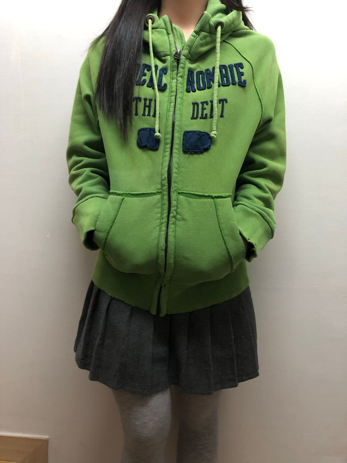 빈티지 아베크롬비 그린 데미지 후드집업 상품이미지6