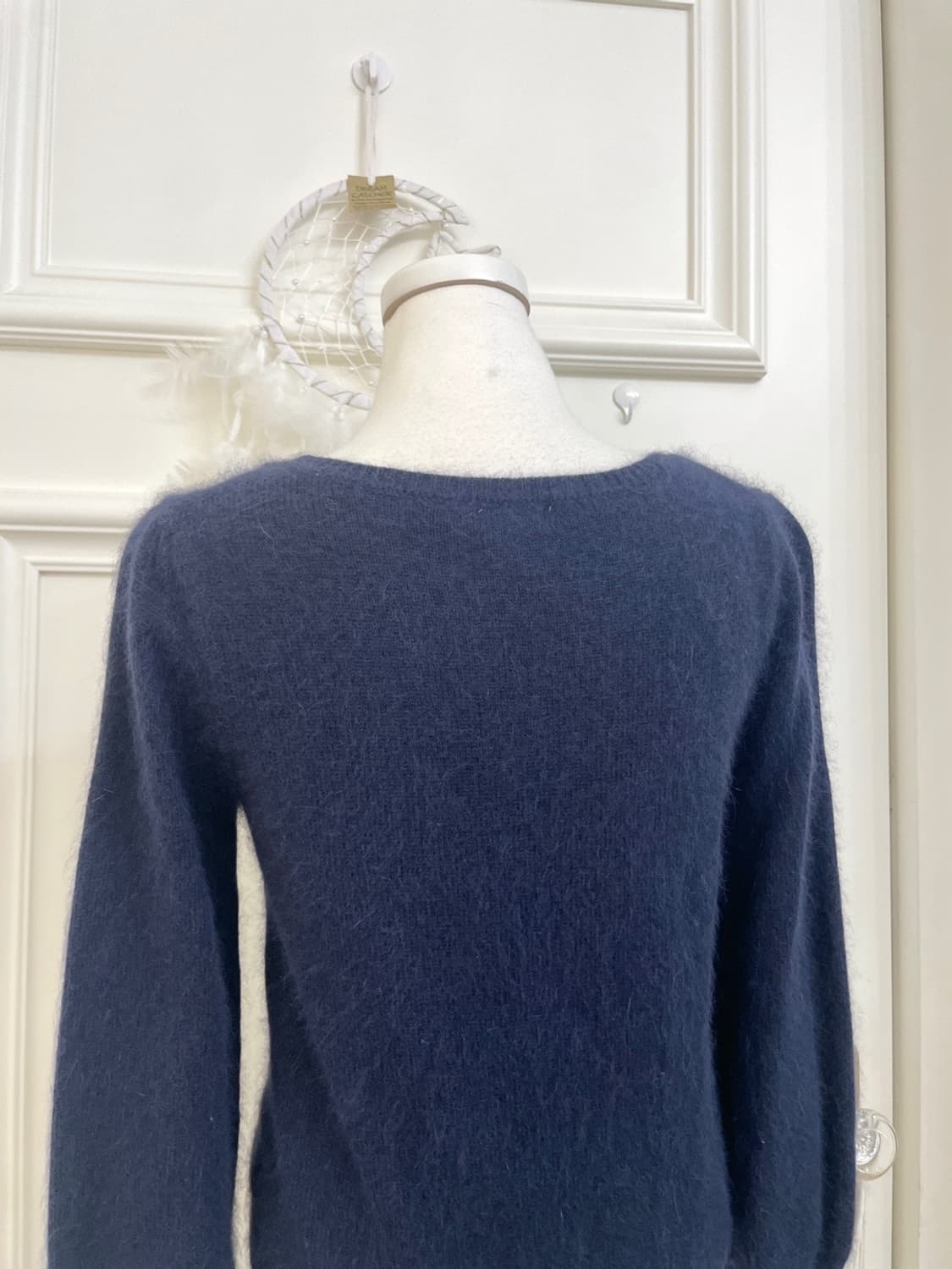 navy angora lovely bow point knit top 상품이미지4