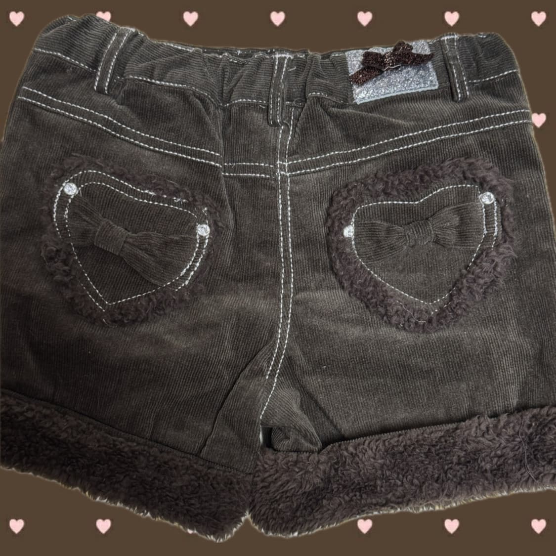 일본 빈티지 헤이세이 라떼갸루 오네갸루 브라운 퍼숏츠 반바지 상품이미지2