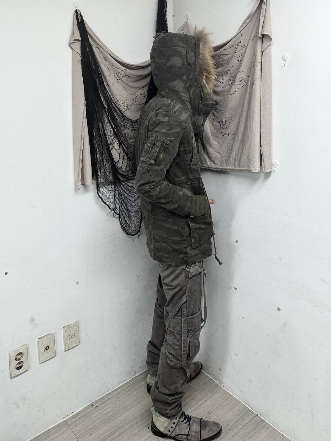 Y2K Camo Pattern Fur Parka 상품이미지3