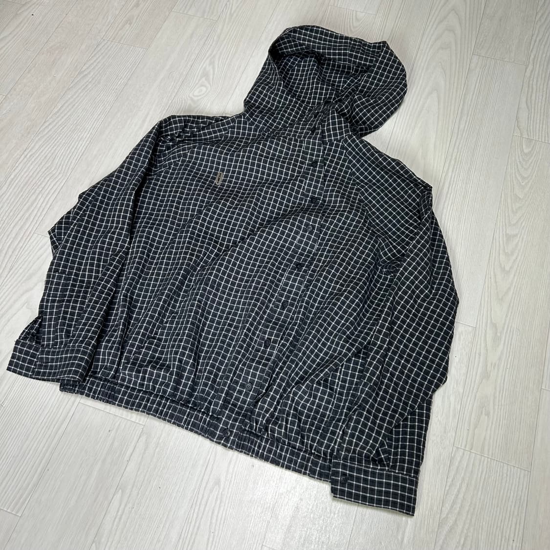 [OS] 할로미늄 체크 후드셔츠(김한주 착용) 상품이미지4