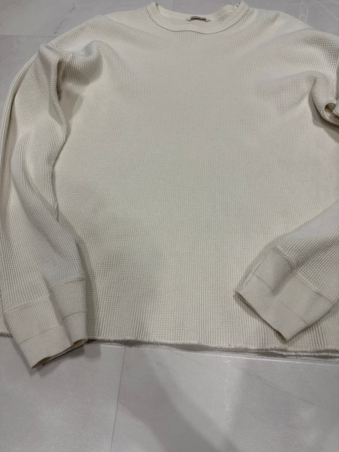 [4]오라리 울 코튼 써멀 와플니트 아이보리 상품이미지3