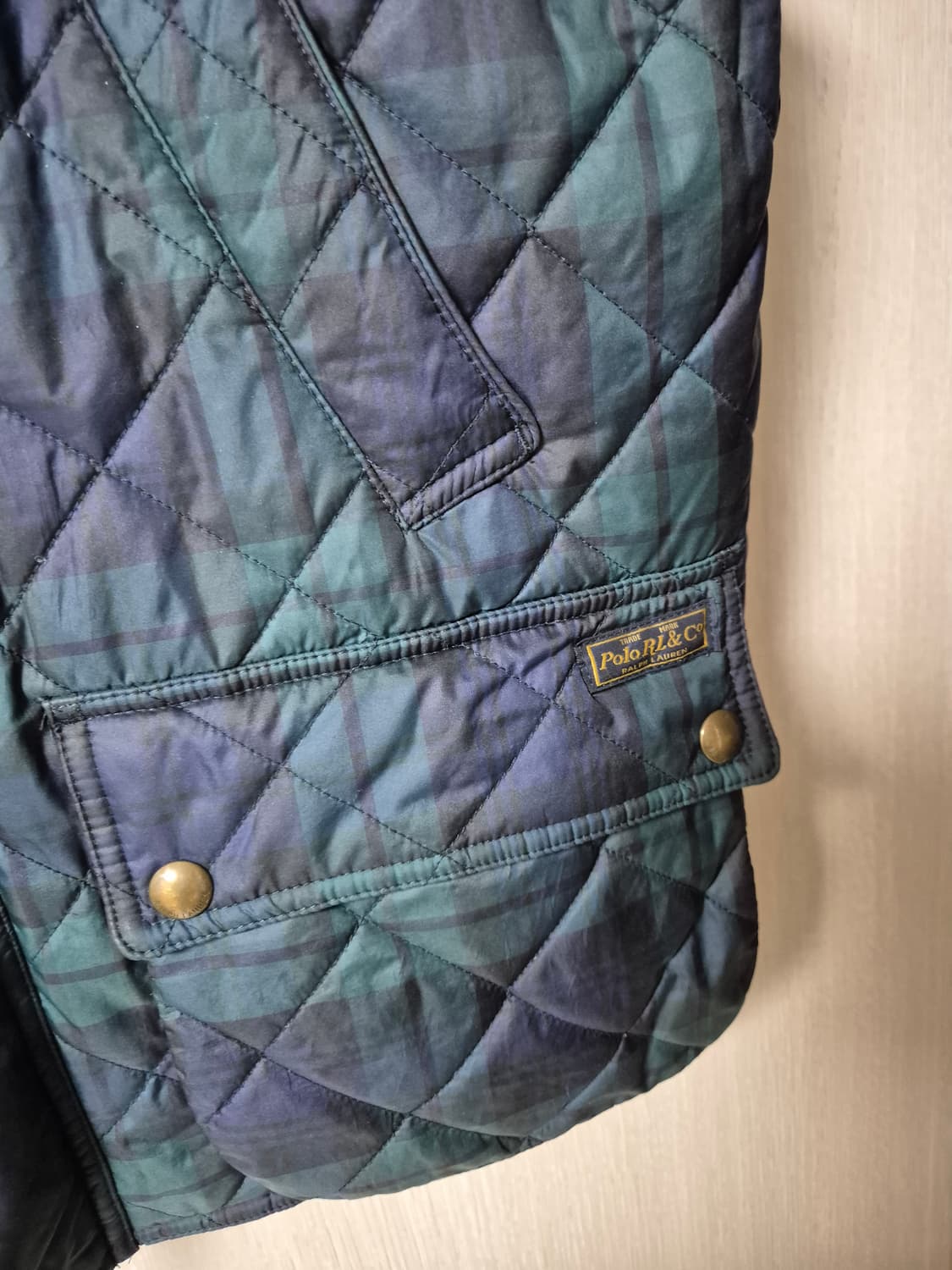 폴로 랄프로렌  블랙와치 타단 체크 패딩 조끼 라지 남성 상품이미지5