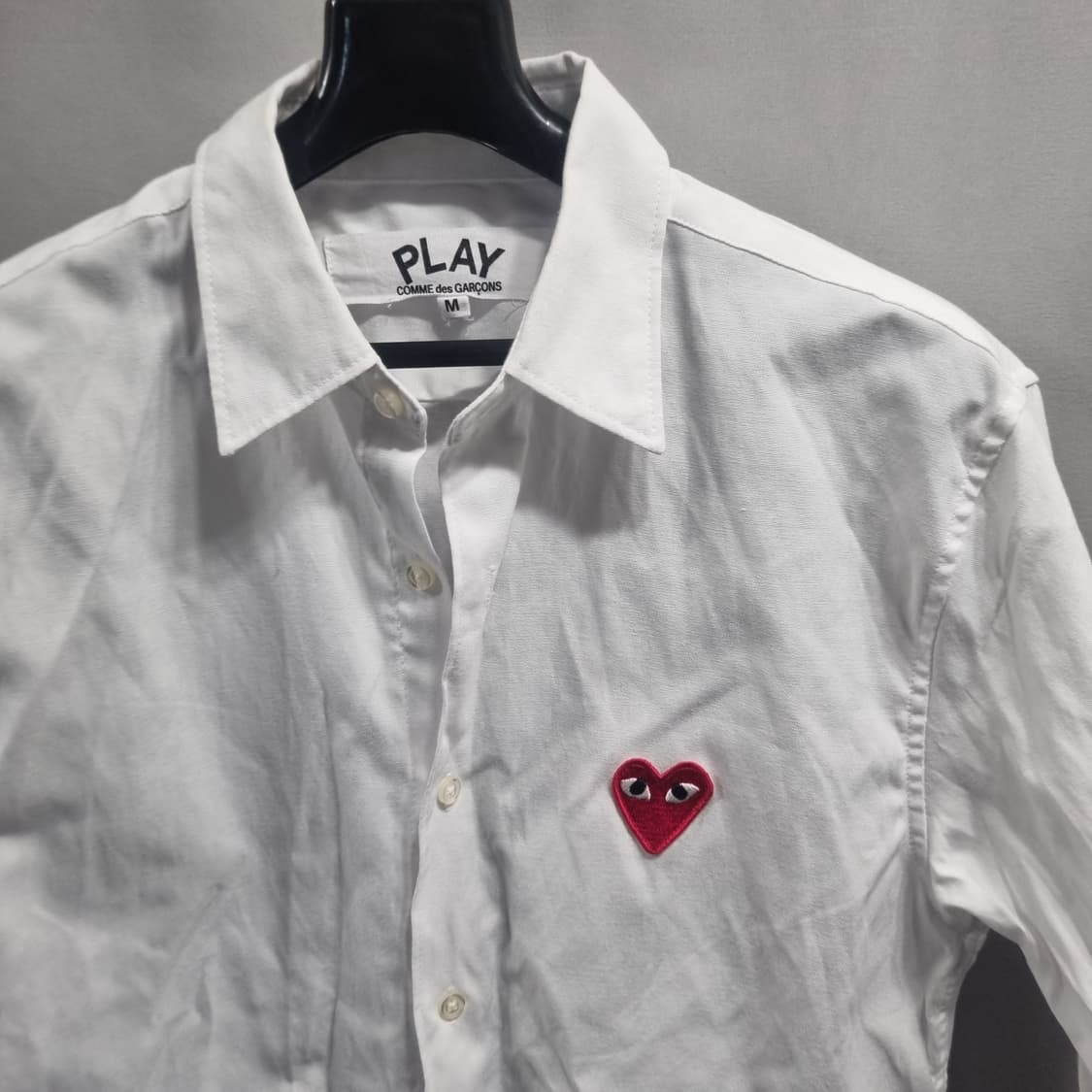 꼼데가르송 흰색 하트 긴팔 셔츠 상품이미지2