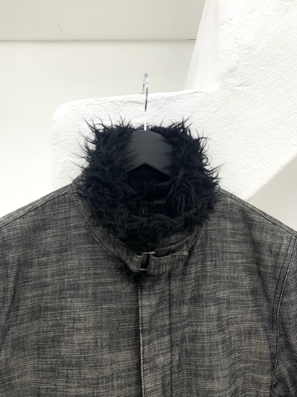 Schlussel 00s fur denim rider jacket  상품이미지3