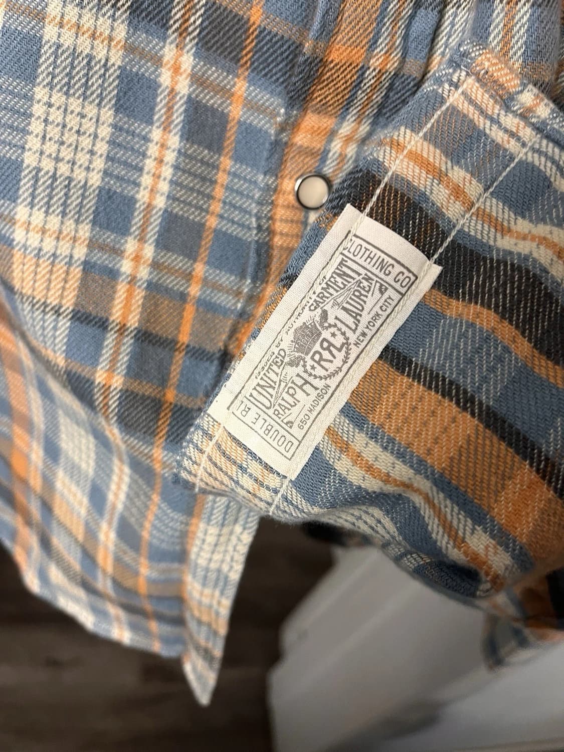 RRL 더블알엘 슬림핏 플레이드 트윌 웨스턴 셔츠 상품이미지5