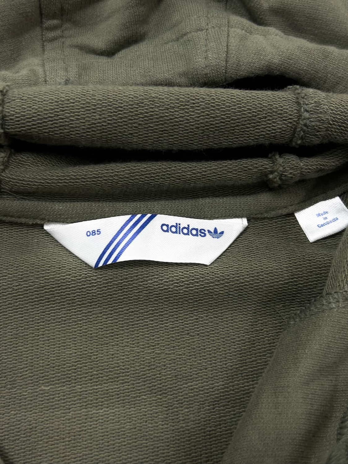 아디다스 빅로고 카키 핑크삼선 후드집업 상품이미지9