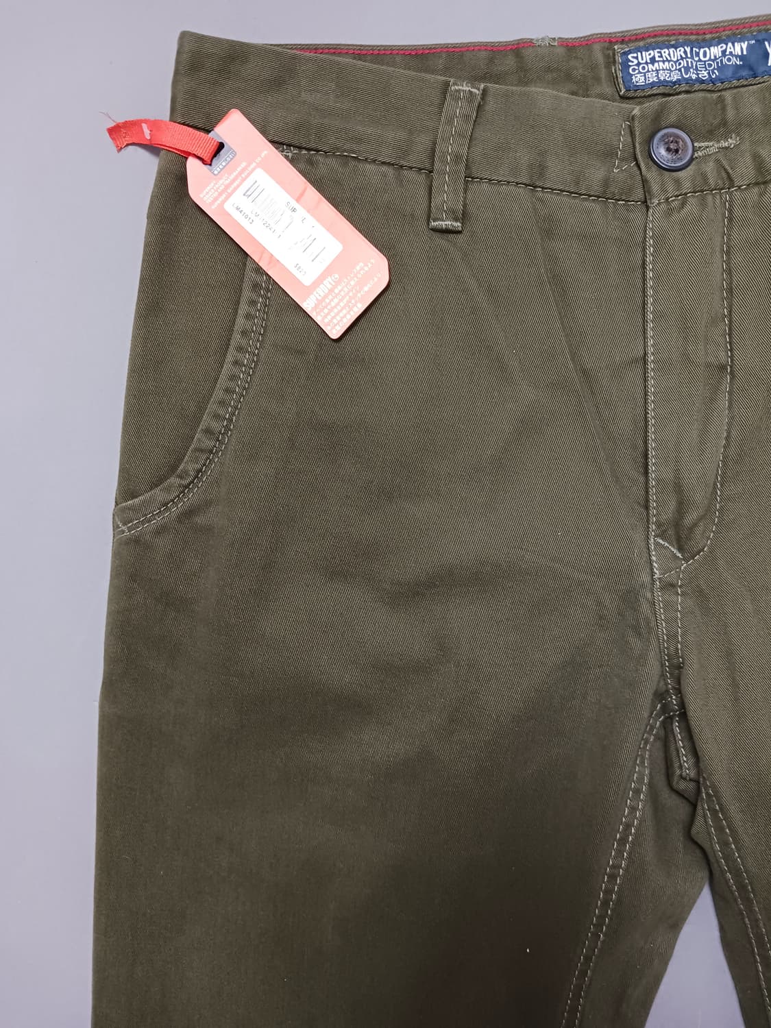 새제품 [32] 슈퍼드라이 슬림2핏 카키 치노 팬츠 상품이미지2