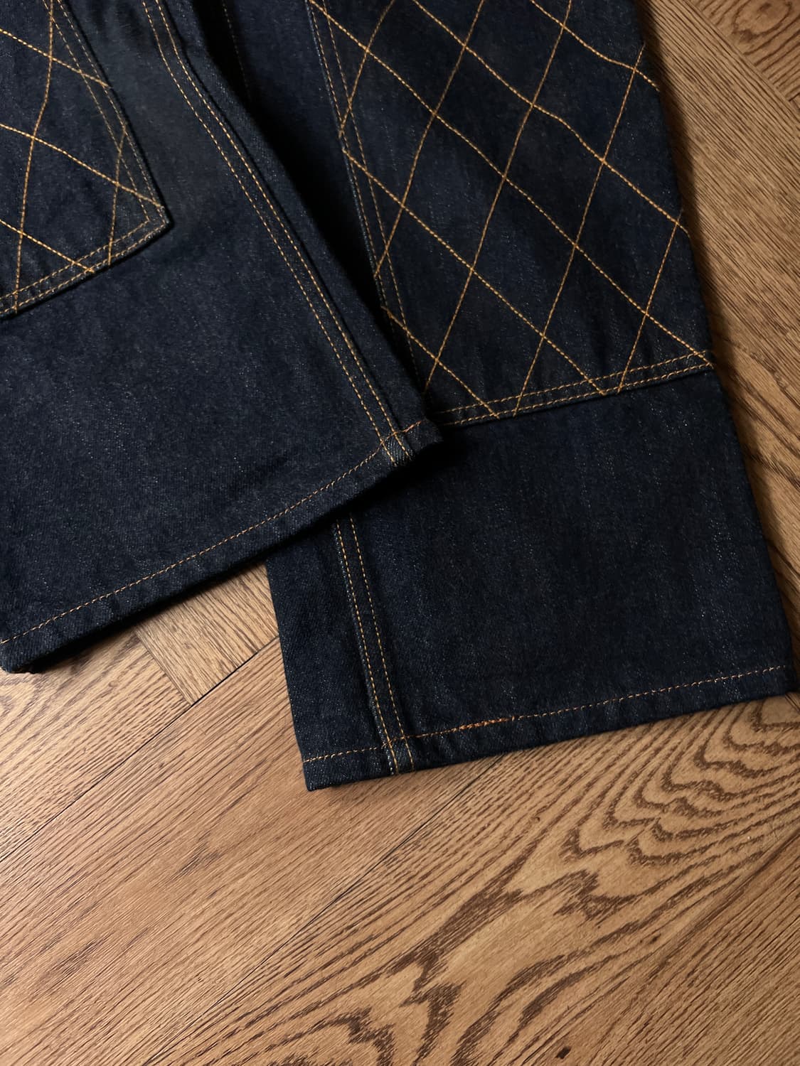 [32]코지마진즈 13oz 다이아 퀼팅 더블니 데님팬츠 상품이미지5