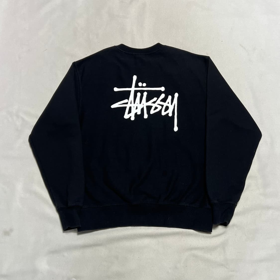 L 스투시 스탁 빅로고 블랙 기모 맨투맨  상품이미지2