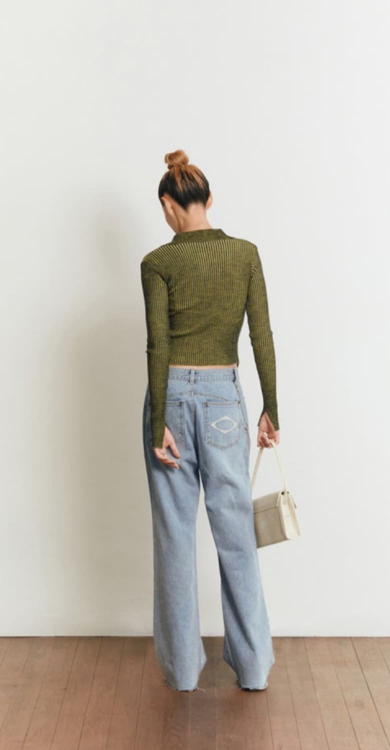 미스치프 니티드 투톤 셔츠 상품이미지6