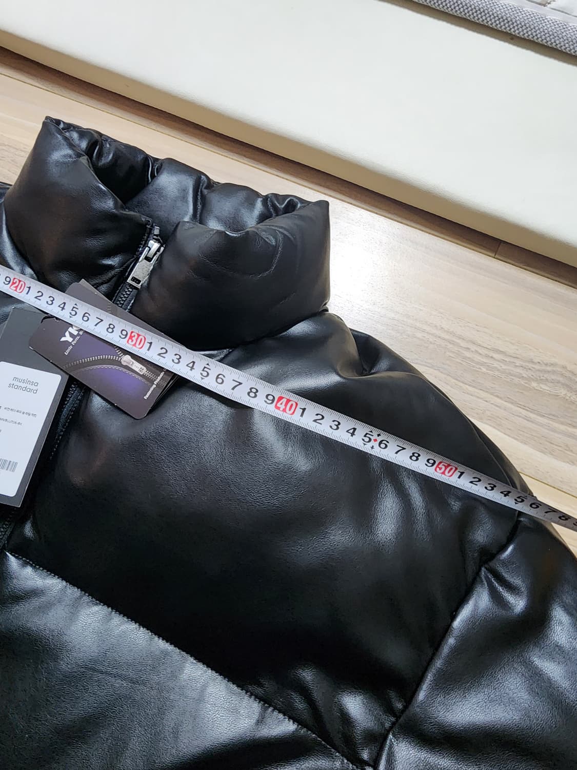 무신사스탠다드레더패딩점퍼블랙L 상품이미지5