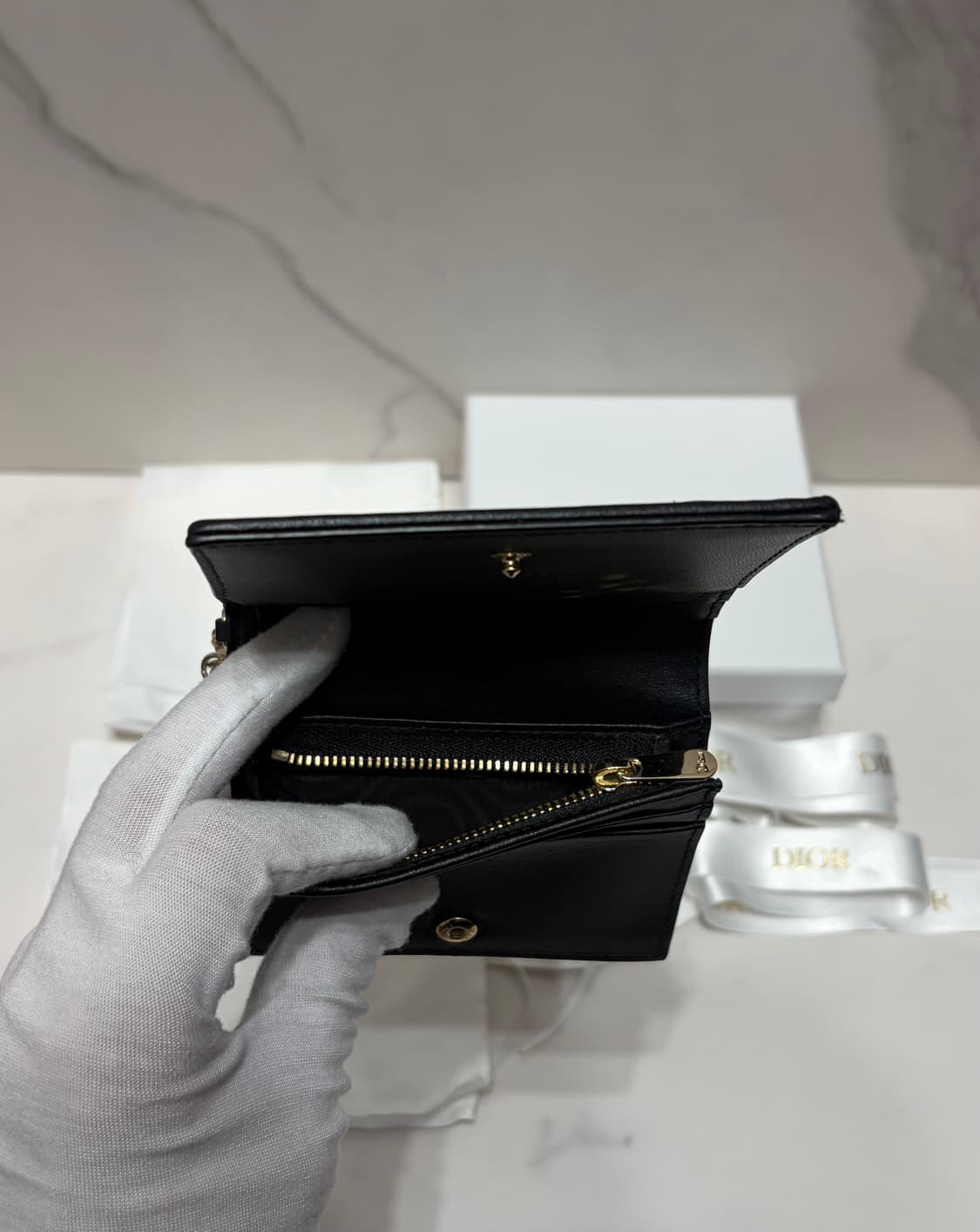 [정품] 디올 까나쥬 램스킨 카드지갑 백화점 풀구성 상품이미지3