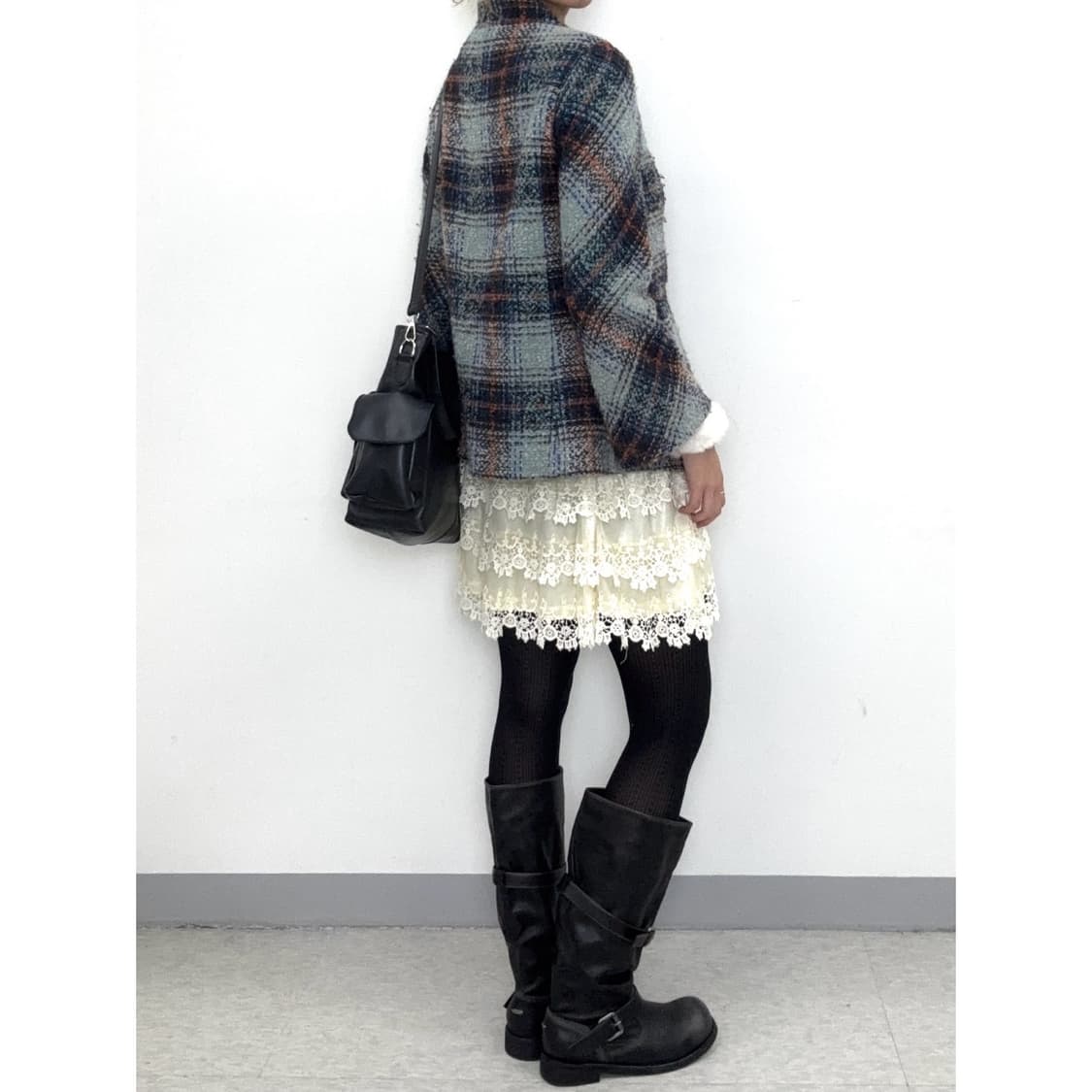 빈티지 민트 하프 울코트 자켓 상품이미지4