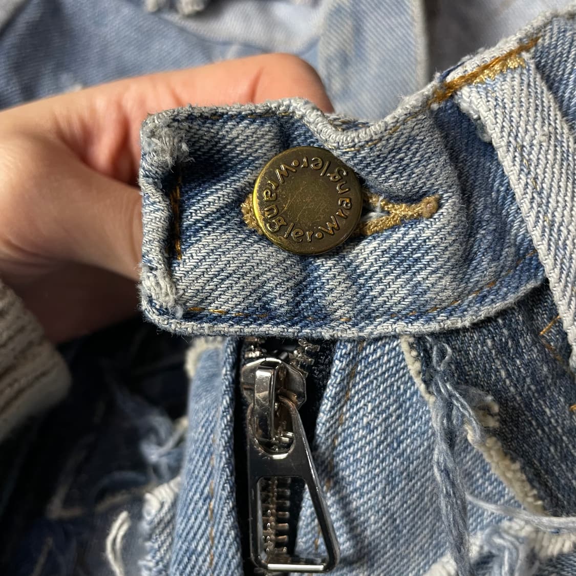 빈티지 연청 커스텀 패치워크 데님 자켓 상품이미지6