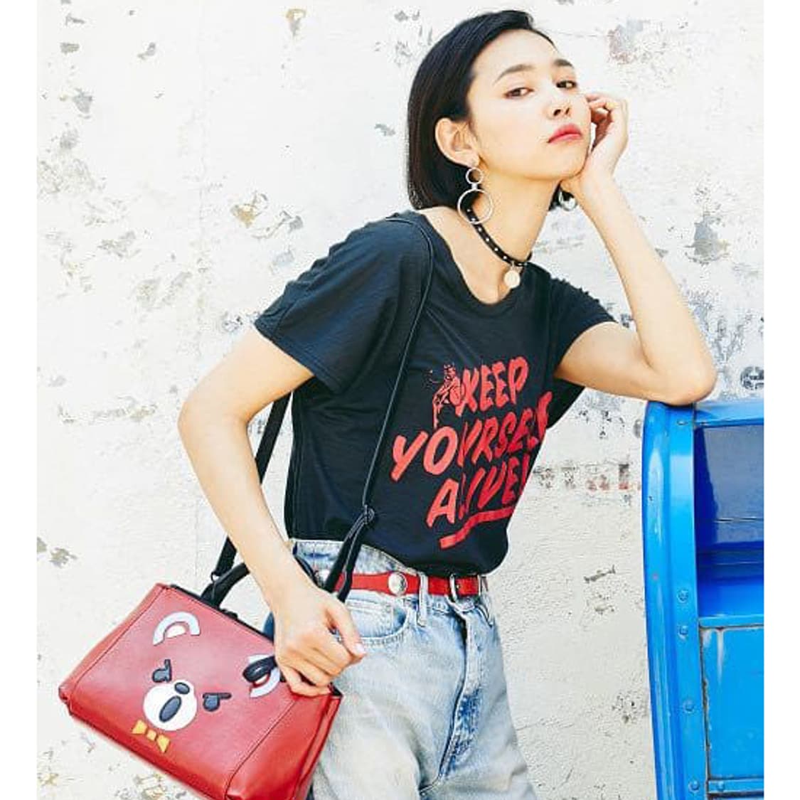 히스테릭 글래머 KEEP YOURSELF ALIVE 반팔티 상품이미지2