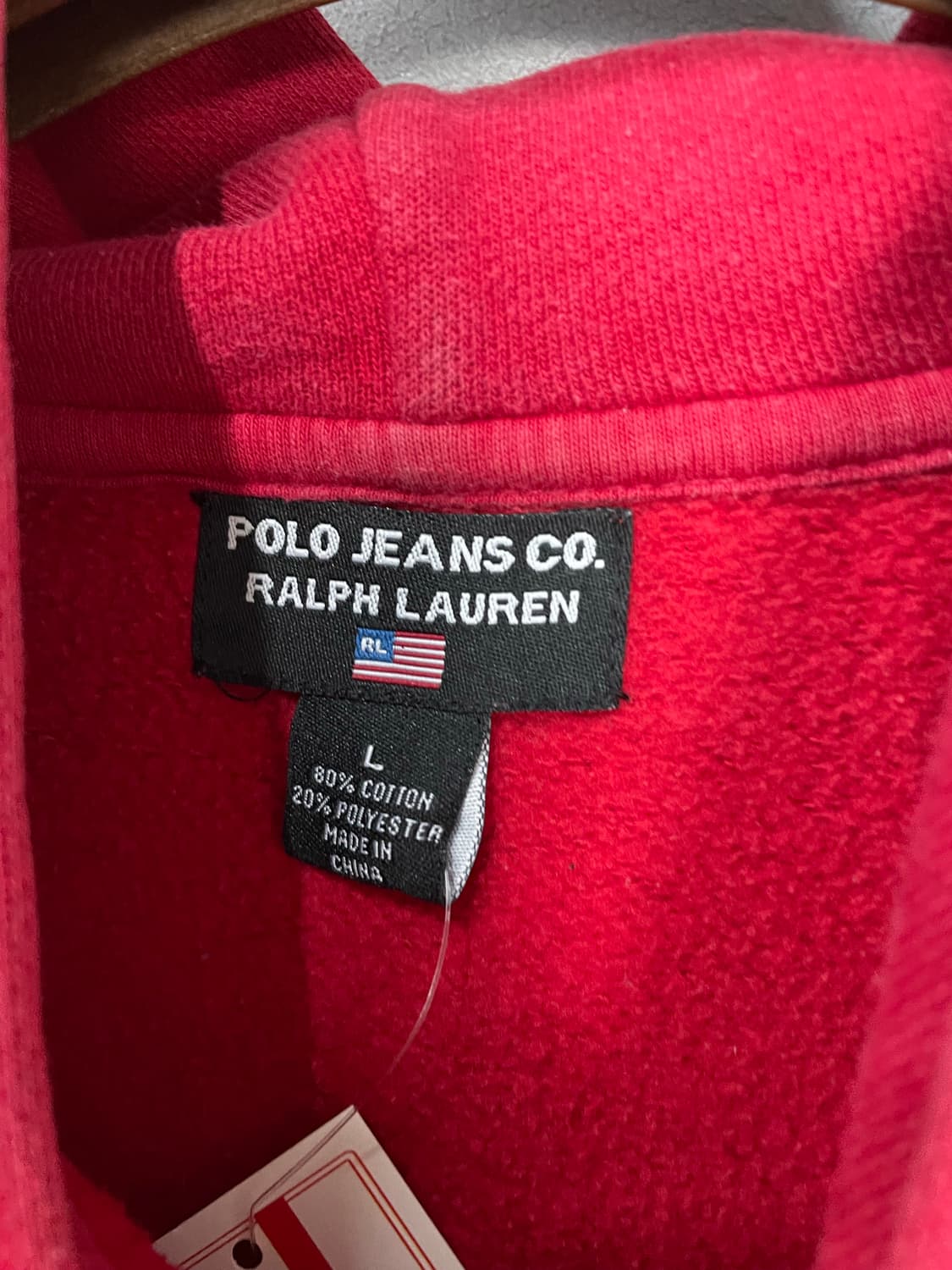 폴로 진스 컴퍼니 랄프로렌 빈티지 레드 후드집업 H2185 상품이미지7