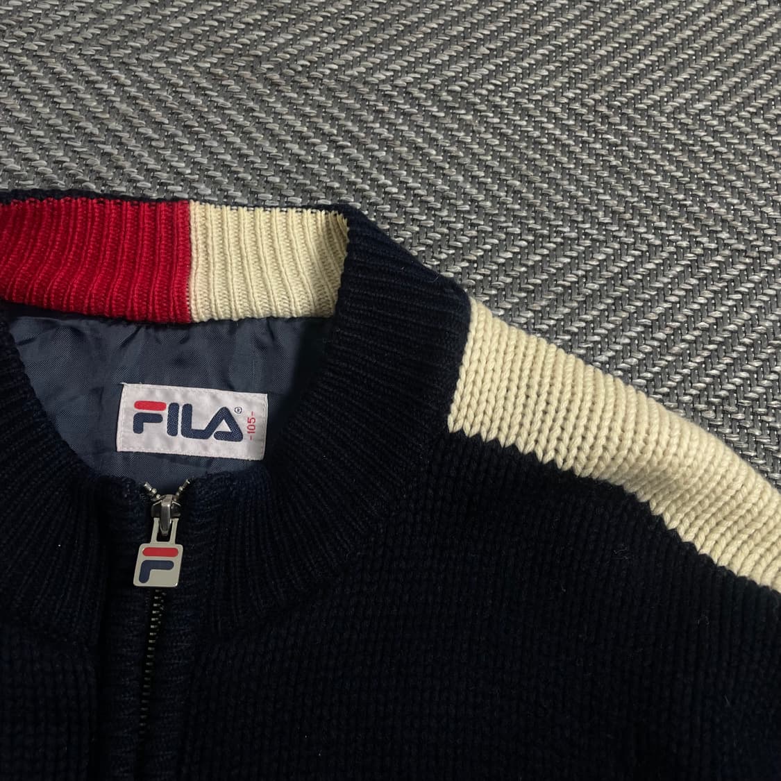 휠라 올드스쿨 케이블 니트 집업 자켓y 4265 상품이미지6