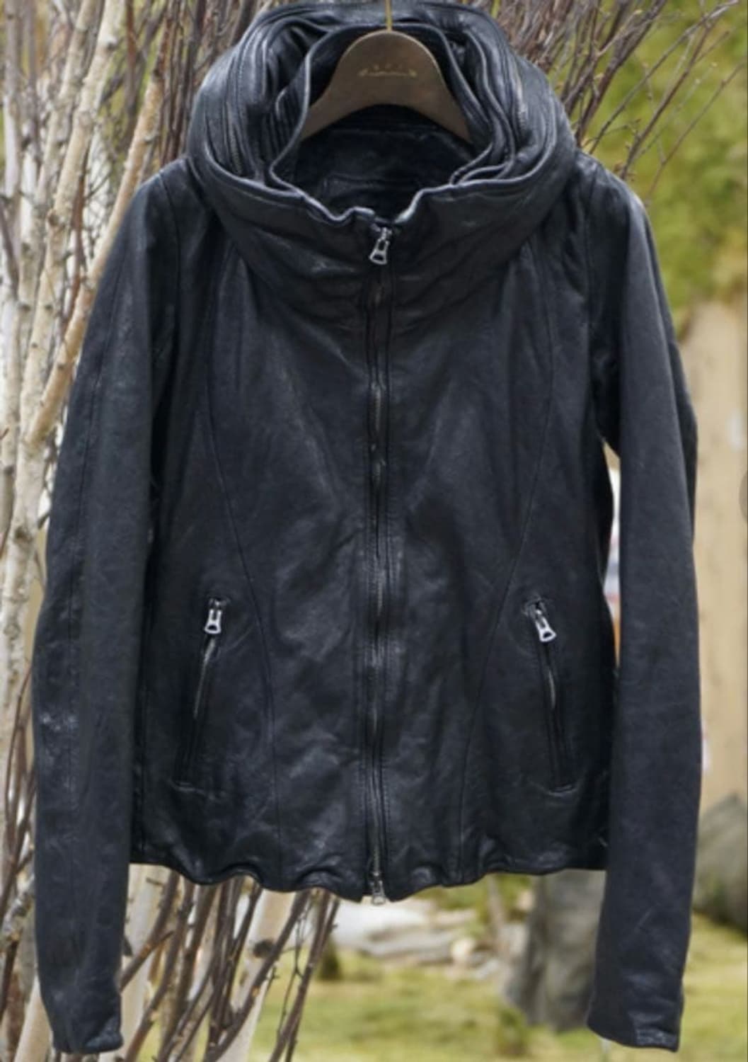 G.O.A 구해요)고아 가죽 자켓 후드 상품이미지2