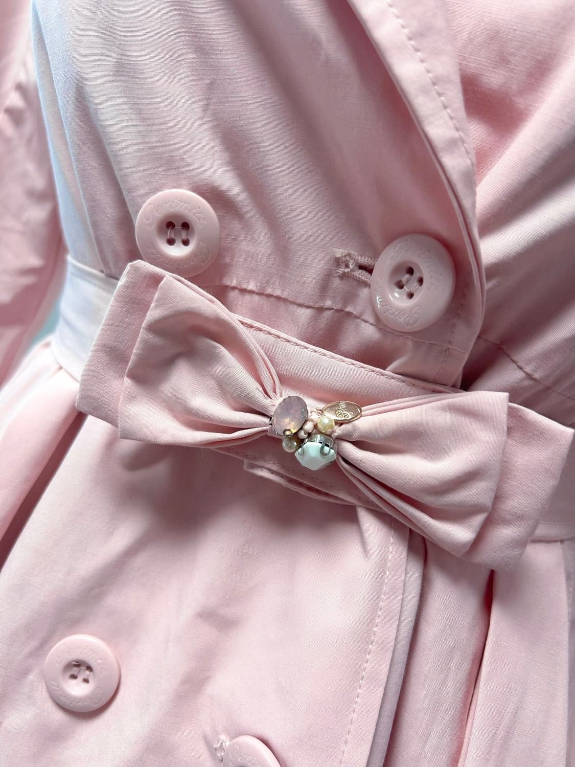 히메갸루 리본쥬얼 핑크 트렌치코트 상품이미지2