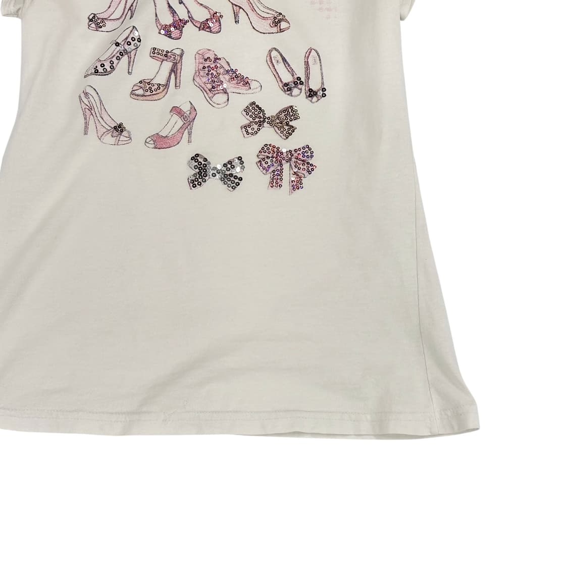 Beads Detail Shoes Cotton T Shirt 상품이미지5
