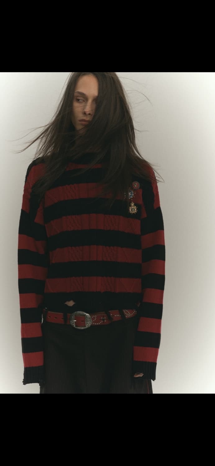 4Tra Grunge punk short knit 커트코베인 니트 상품이미지2