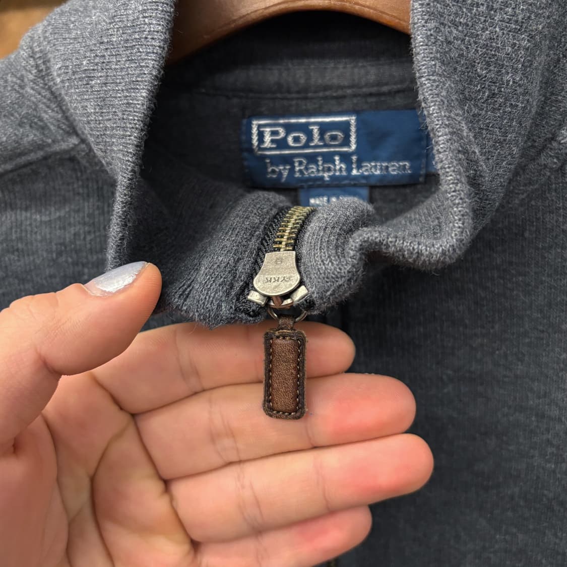 90s 폴로 랄프로렌 파인리브 하프집업 코튼니트 스웨터 차콜 N640 상품이미지6