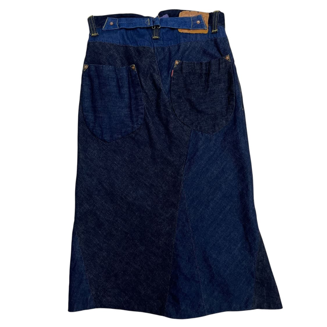 빈티지 데님 패치워크 롱스커트 S 상품이미지5