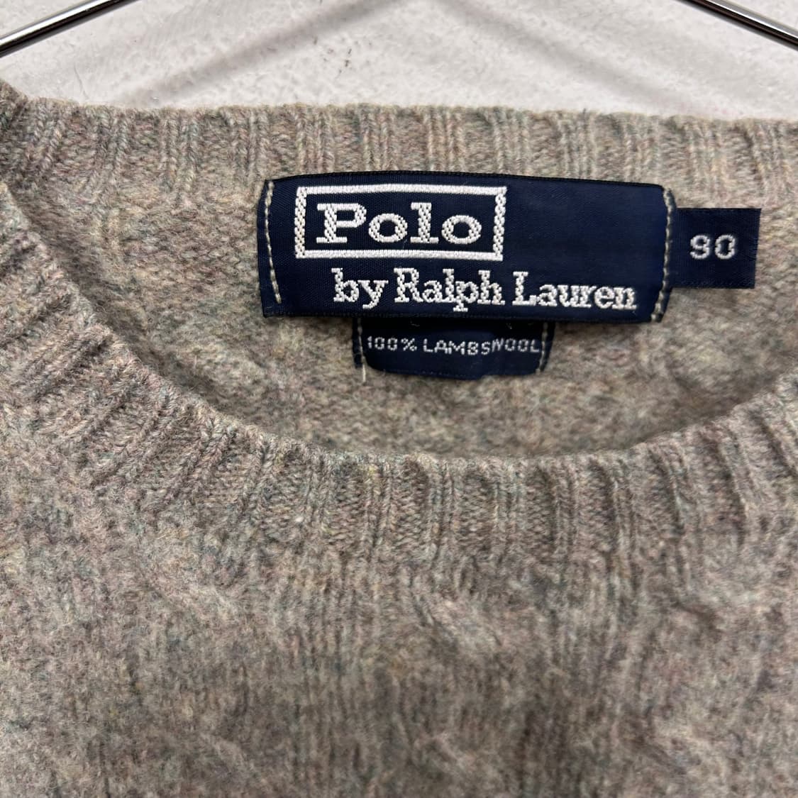 폴로 랄프로렌 램스울 스몰포니 크롭 꽈배기니트 상품이미지3