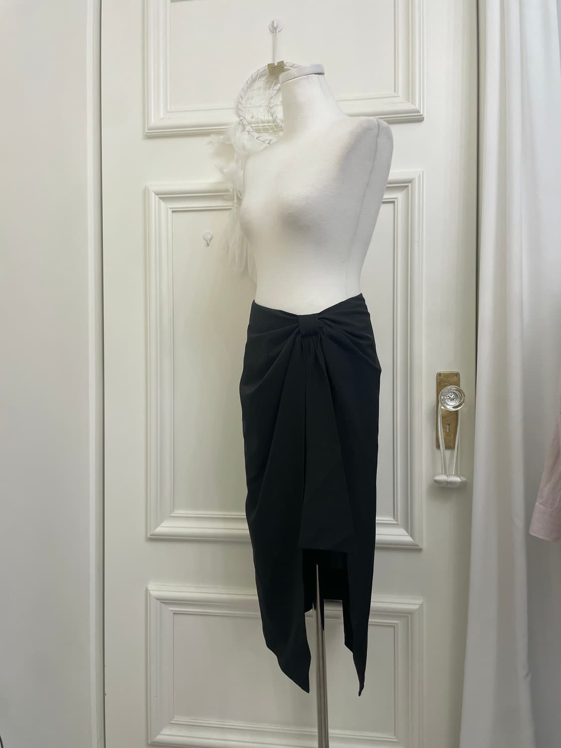 black bow draping point skirt 상품이미지2