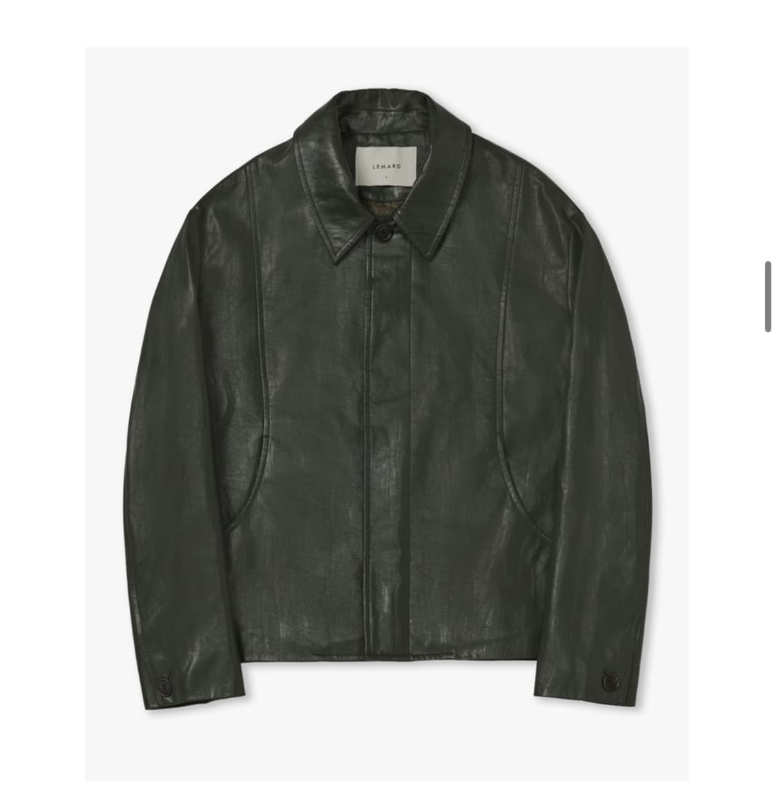 르마드 비건 레더 절개 자켓 - 딥그린 3size 상품이미지1