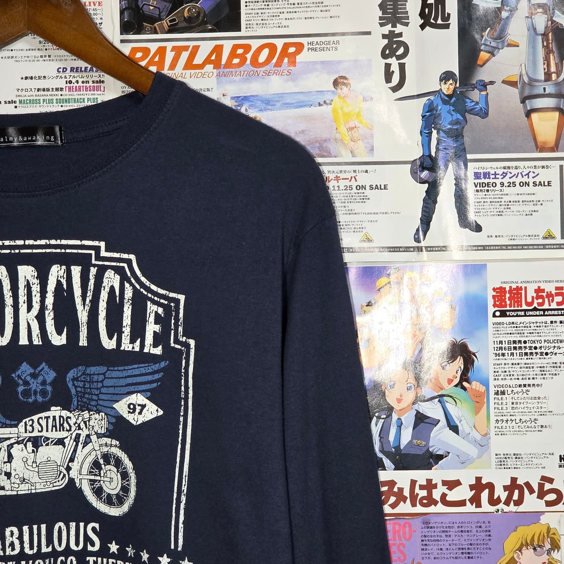 JPN 모터사이클 프린팅 네이비 롱슬리브 상품이미지3