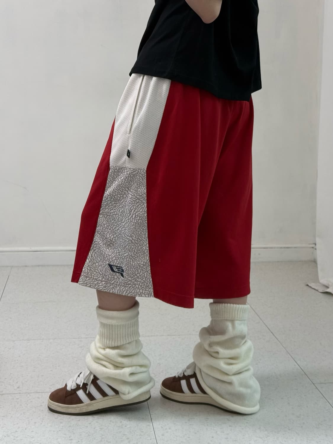 조던 레드 오버핏 반바지 상품이미지3
