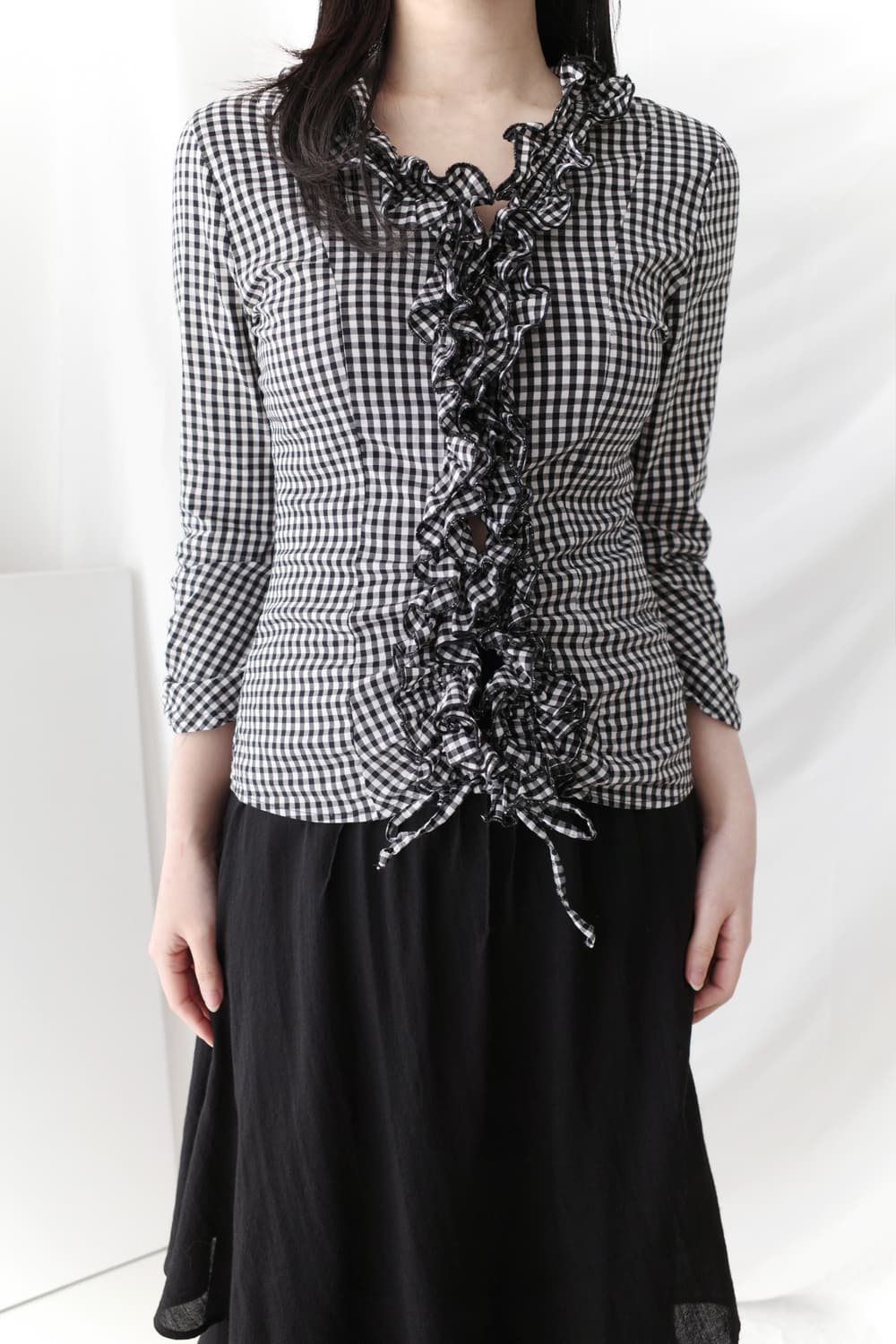 naracamic) frill check shirt 상품이미지5