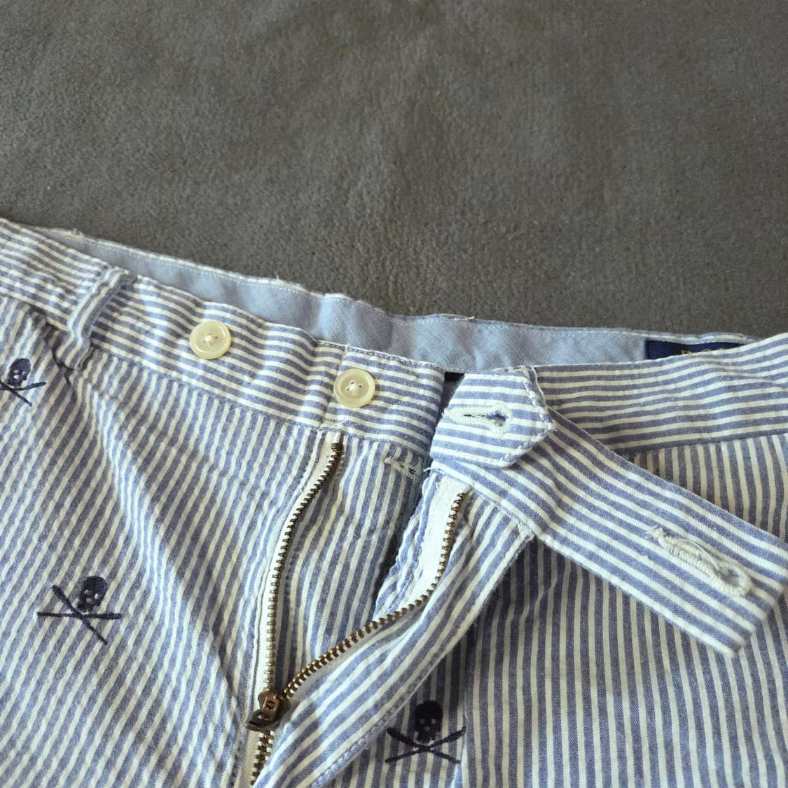 폴로 시어서커 해골자수 쇼츠 반바지 34 상품이미지3