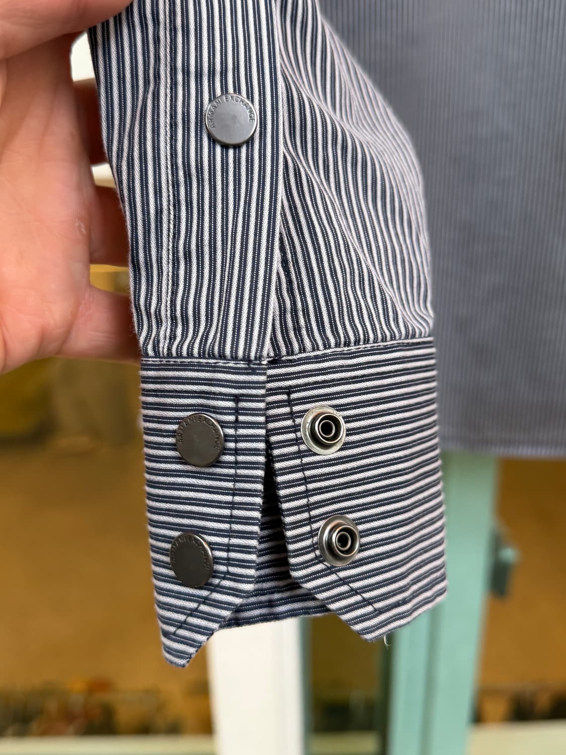 Armani Exchange 스트라이프 슬림 셔츠 M 상품이미지7