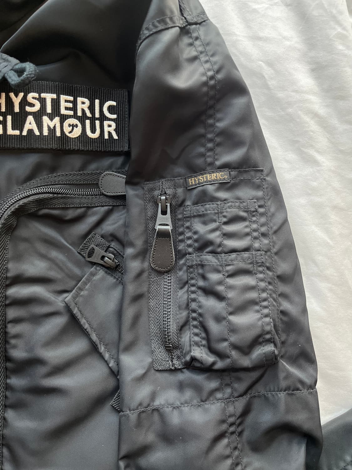 히스테릭 글래머 패치 포인트 밀리터리 블루종 오버사이즈 후드 봄버 자켓 상품이미지10