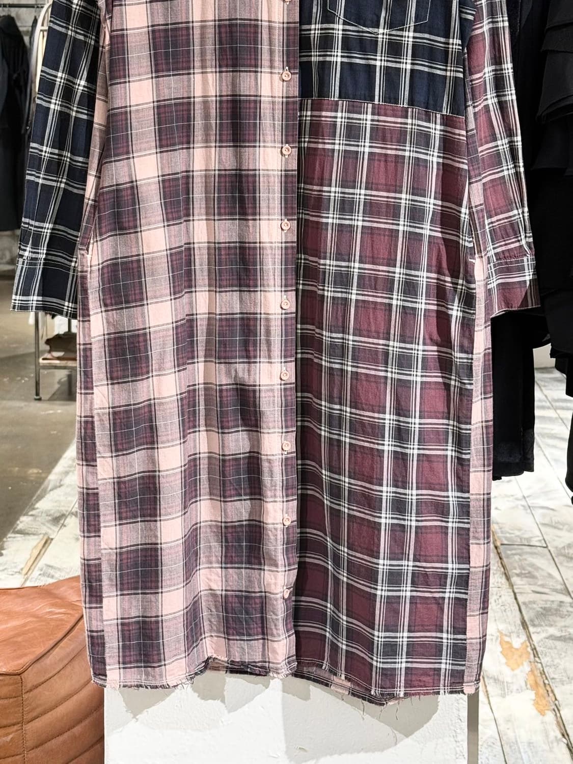 디젤 패치워크 체크 셔츠 원피스 상품이미지3